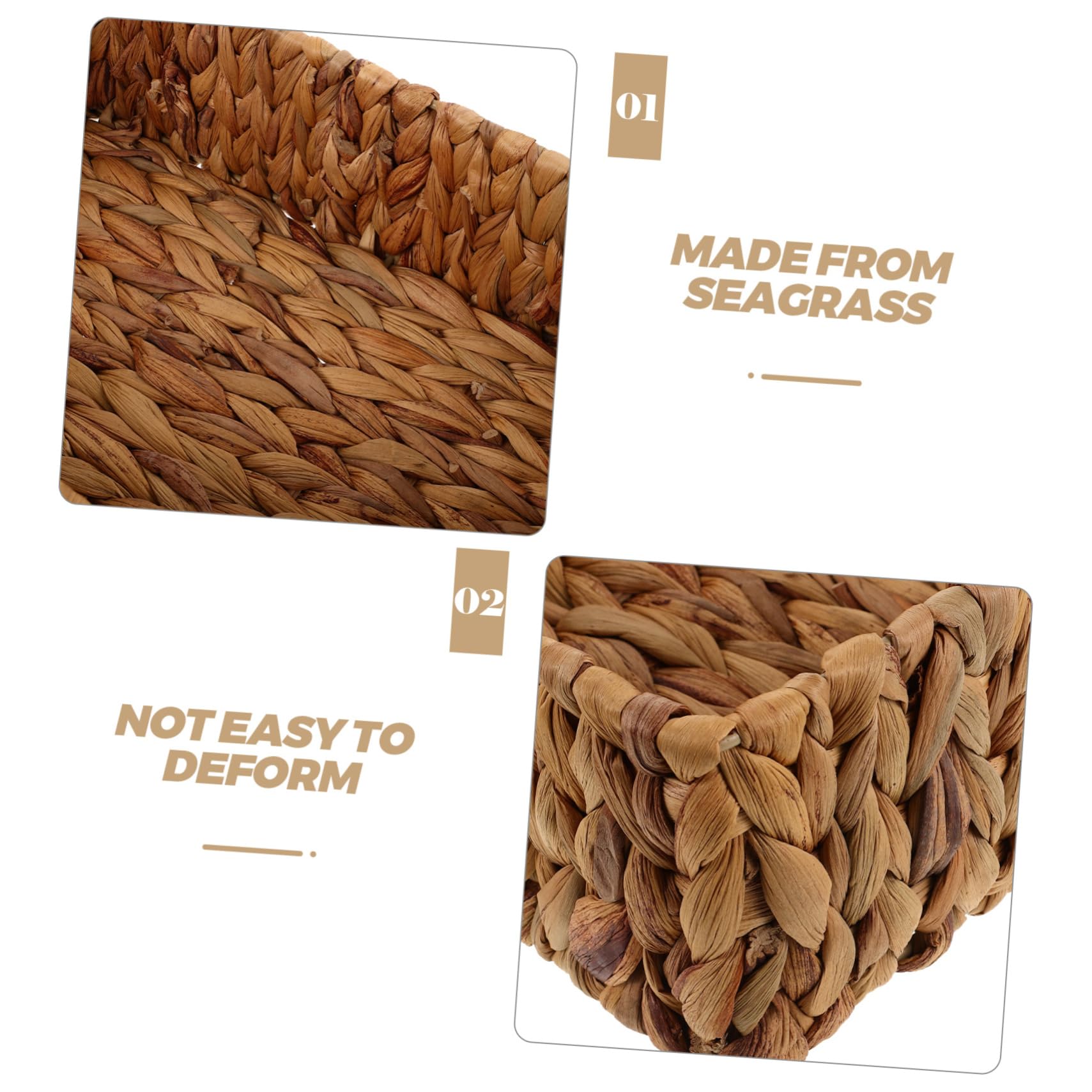 Handgeflochtener Rechteckiger Vorratskorb aus Seegras für Küche