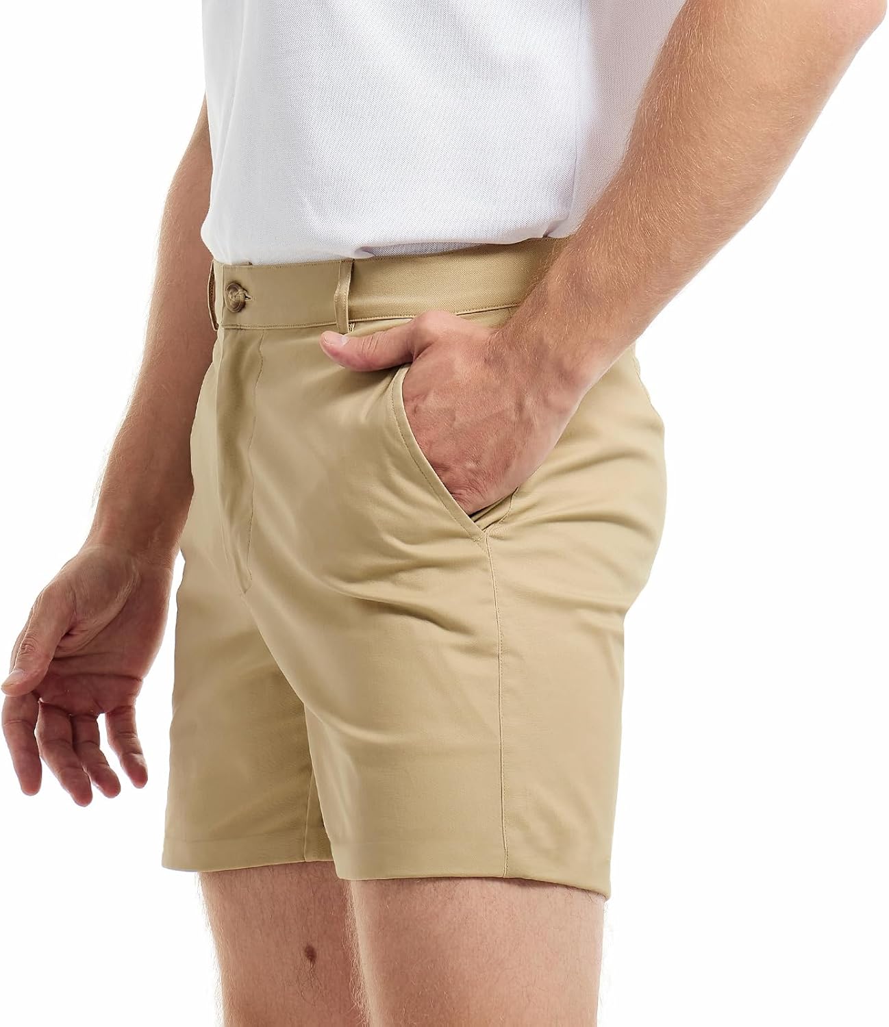 AIMPACT Men's Chino Shorts 5" Flat Front Elastic Waistband Stretch Golf Formal Casual Fashion Summer Shorts - Image 3