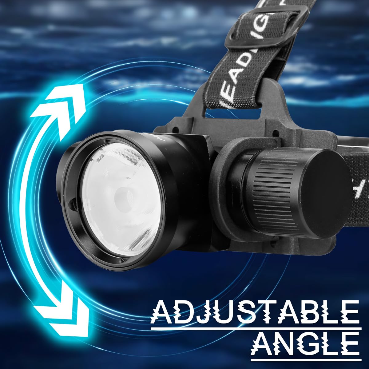 Lampe frontale de plongée super lumineuse 3000 lumens IP68 étanche rechargeable avec 3 modes, parfaite pour la plongée sous-marine, la plongée nocturne et l'exploration sous-marine