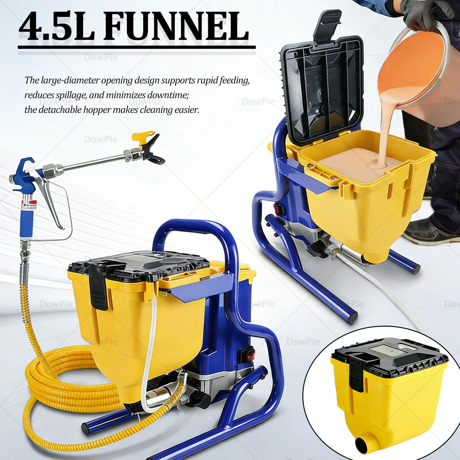Pulverizador de Pintura eléctrico sin Aire de 850 W con depósito Grande de 4 L, pulverizador de Alta presión de 20 MPa para propietarios de viviendas y contratistas, fácil de Limpiar. 220V
