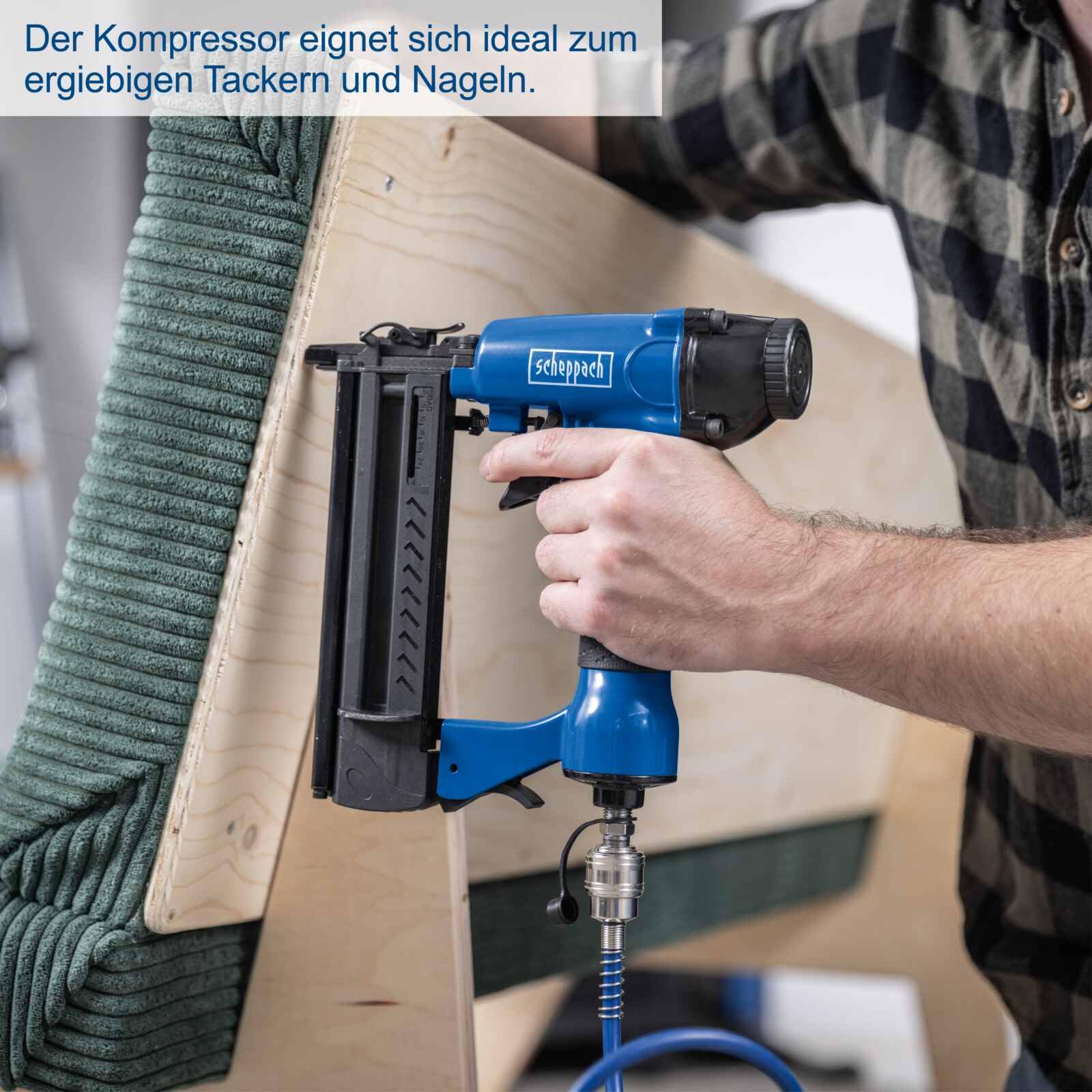 Scheppach Ultra Silent Kompressor HC26Si | 24L Kessel | 1100W Leistung | 8bar Druck | 66 dB(A) leise | Ansaugleistung 162L/min | ölfrei & wartungsarm | Leisekompressor Doppelzylinder Flüsterkompressor