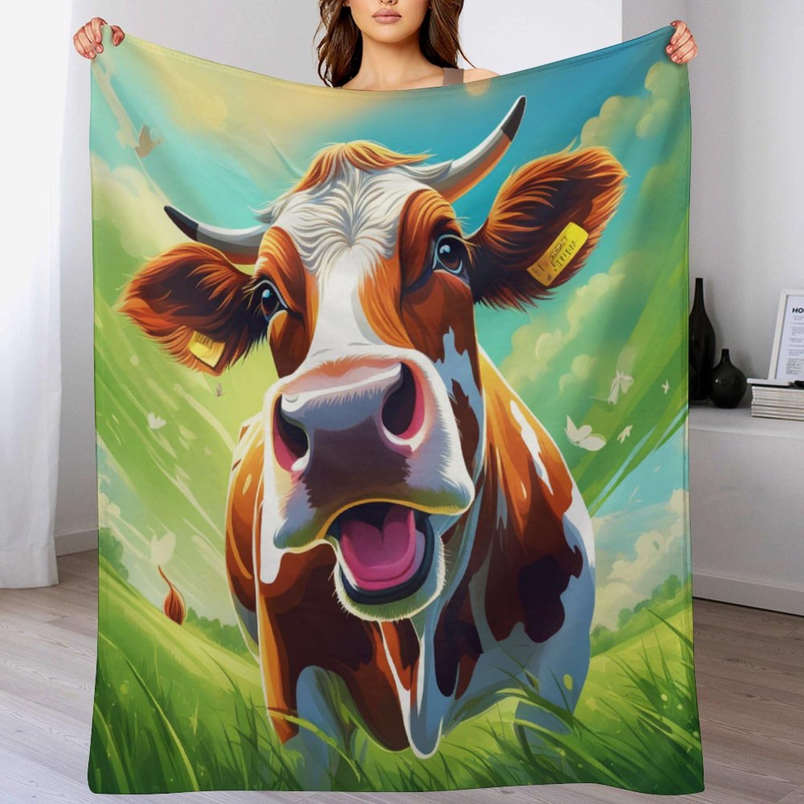 Couverture polaire vache moelleuse pour réchauffer vos soirées cocooning