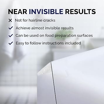 NNREPAIR White Surface Repair Kit - Suitable for Most Repairs I Also Fix Broken Chips and Cracks for Granite, Tiles, Countertops, Porcelain and Ceramics in Minutes