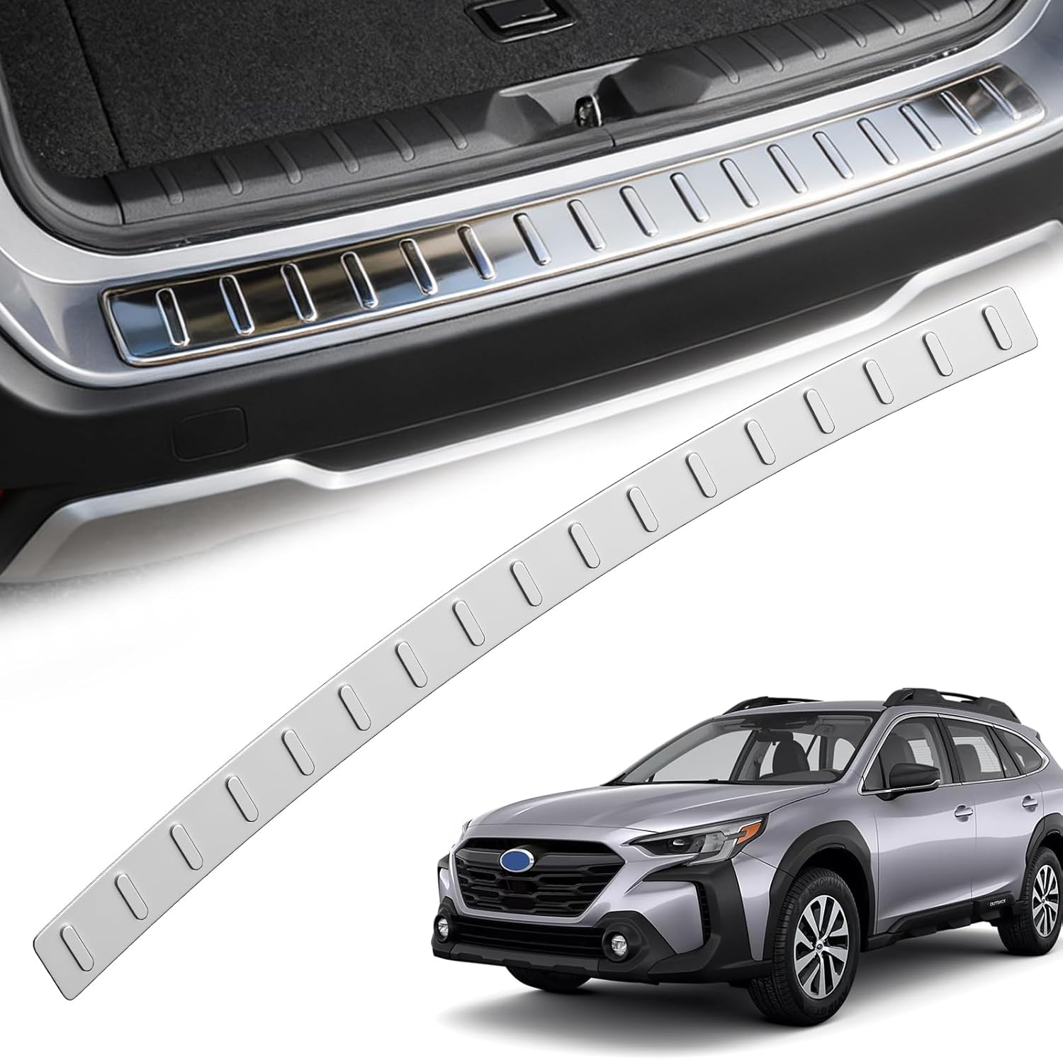 Stainless Steel Rear Bumper Protector Guard fits 2021-2026 Outback, Trunk Outside Door Sill Protector Cover Accessories, Silver 1 PCS, 2022 2023 2024 2025