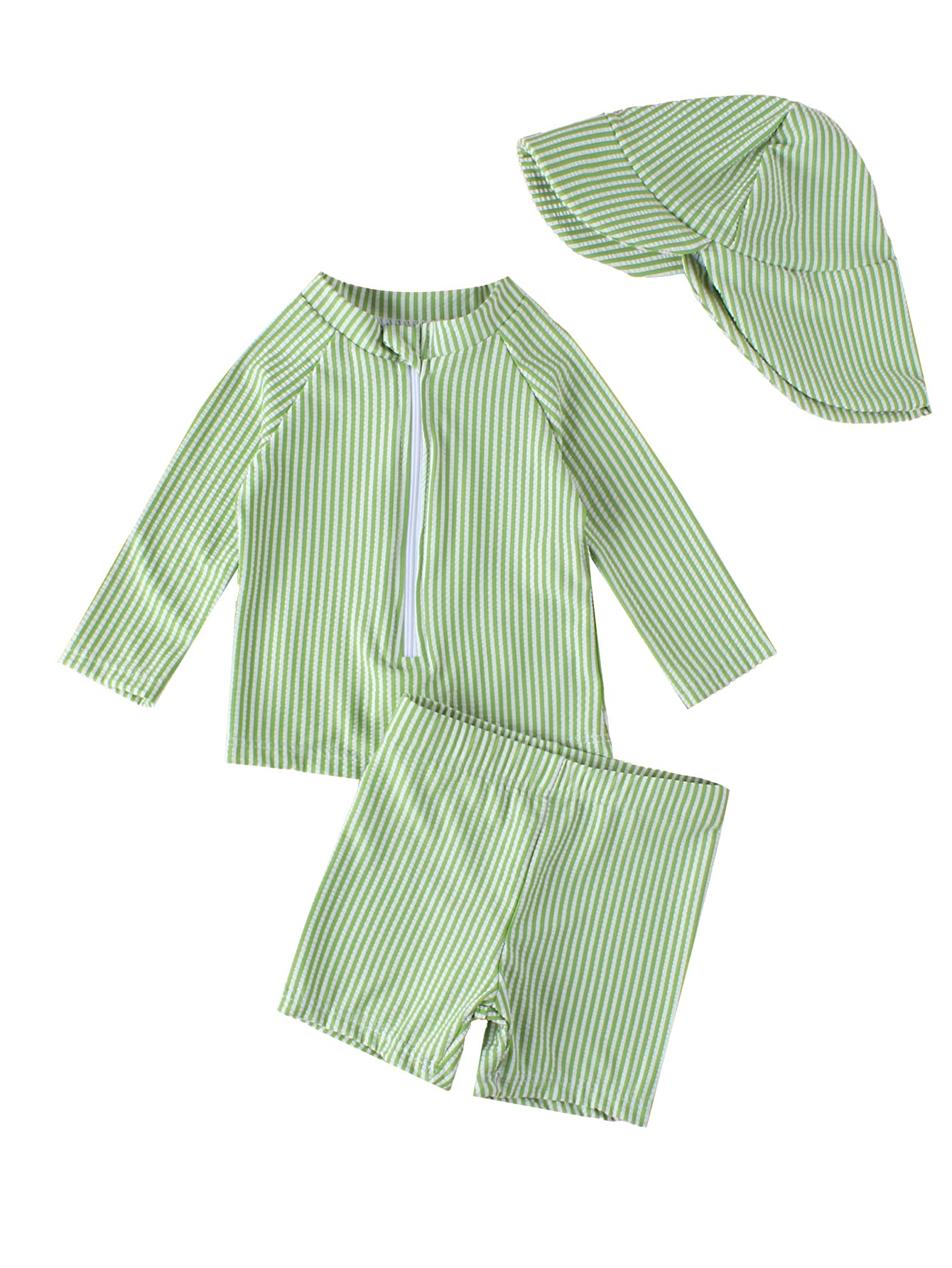 View 1 of ***MISSING PANTS***

JiAmy Baby Boys Rash Guard Set - Green, 4-5 Years