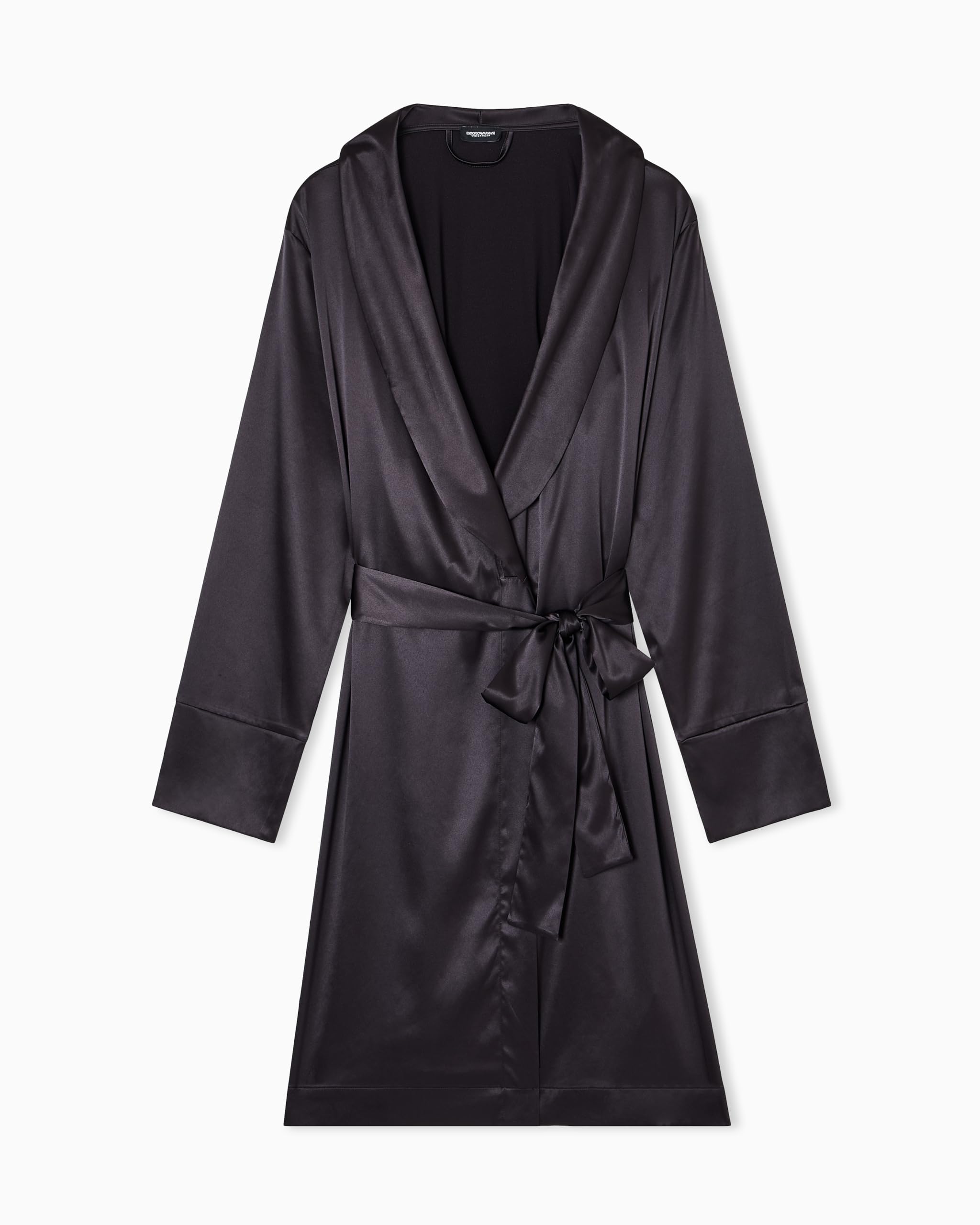 Emporio Armani Satin Morgenmantel Damen Schwarz