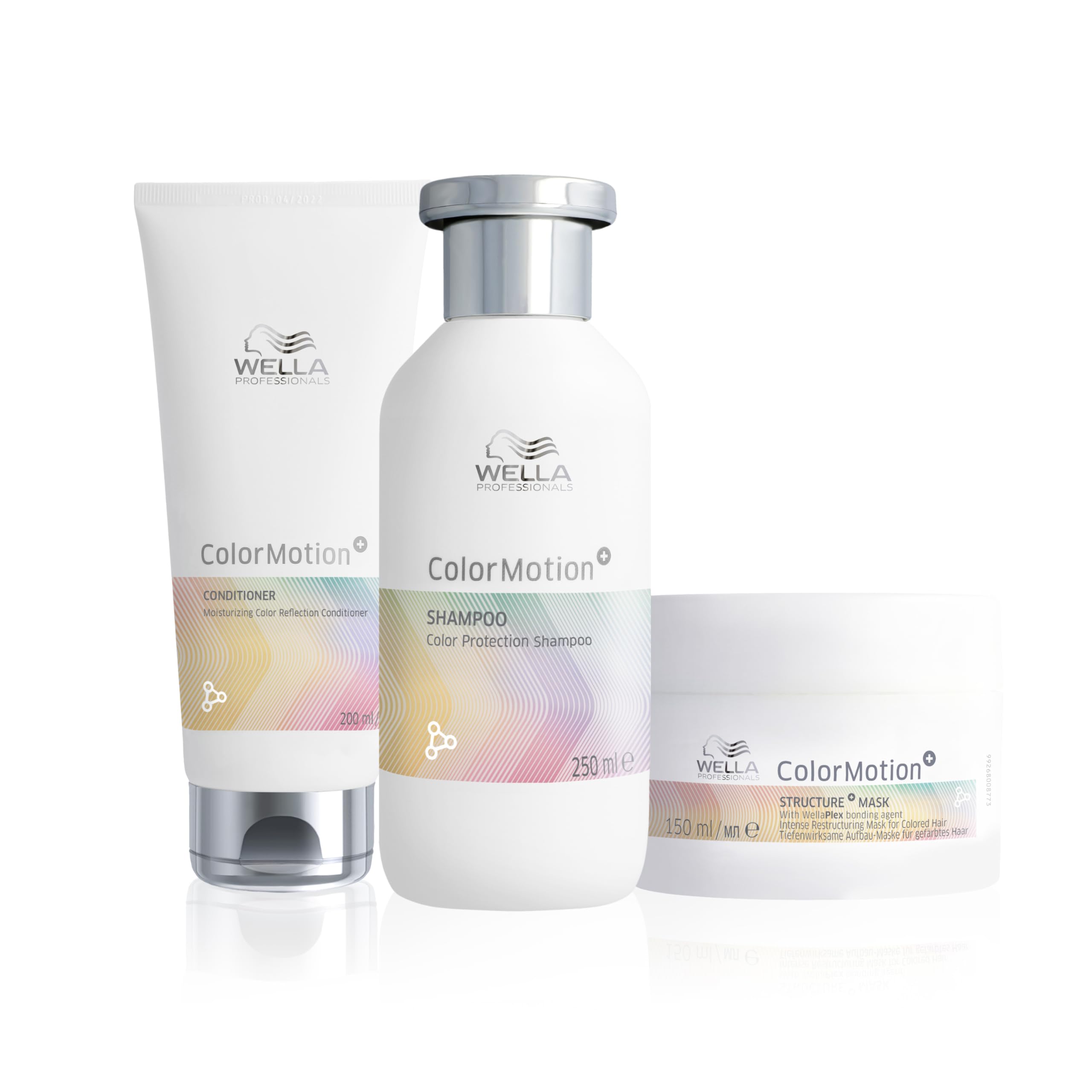 Wella Professionals Pack Color Motion, Protector del color, Cabello teñido, Champú (250ml) + Acondicionador (200ml) + Mascarilla (150ml)