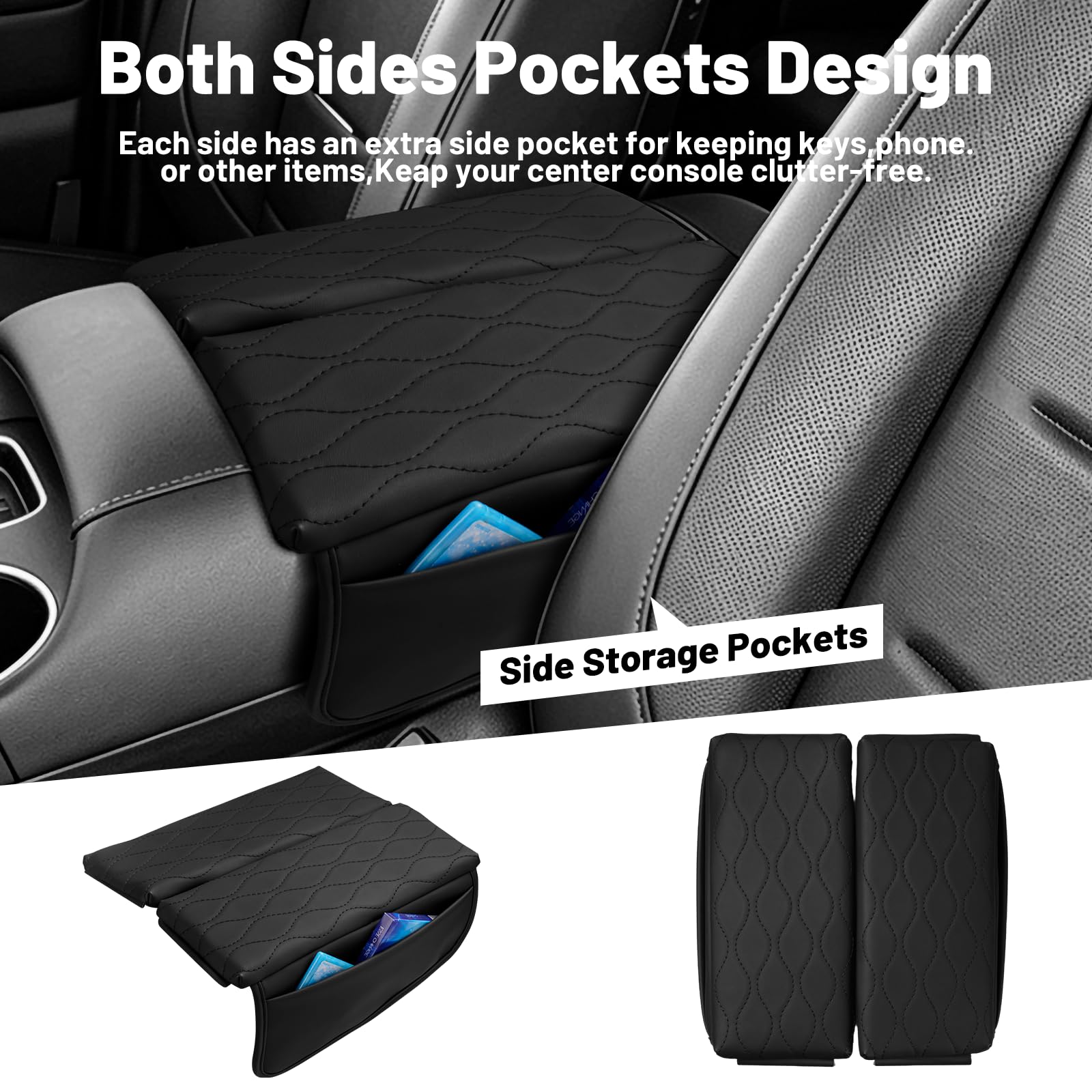 Autorder Copertura per console centrale per Hyundai Palisade (LX3) 2026 Accessori Fodera per cuscino per bracciolo con tasche Borsa in pelle Cuscinetto per console centrale antigraffio per animali