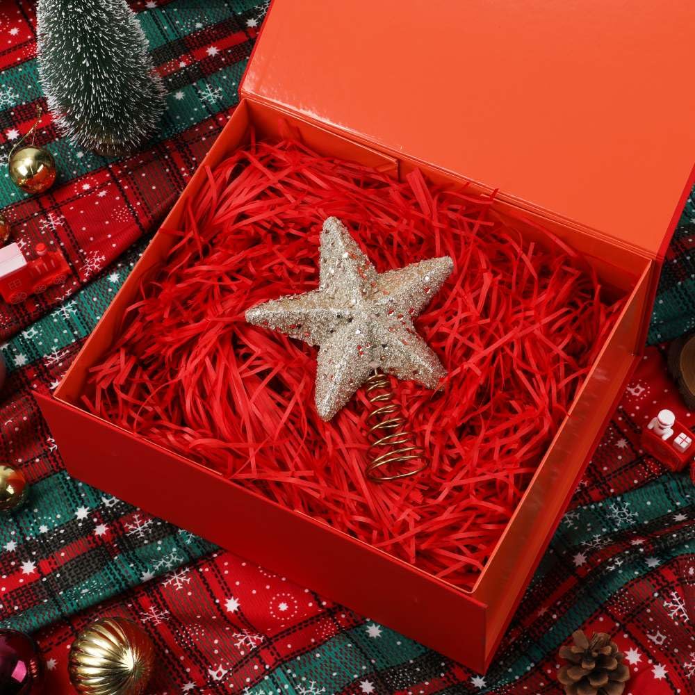 BoxSkivra Carta stropicciata rossa da 0,9 kg, per cesti regalo, per confezioni regalo, carta increspata, per Pasqua, erba, Natale, compleanno, festa della mamma