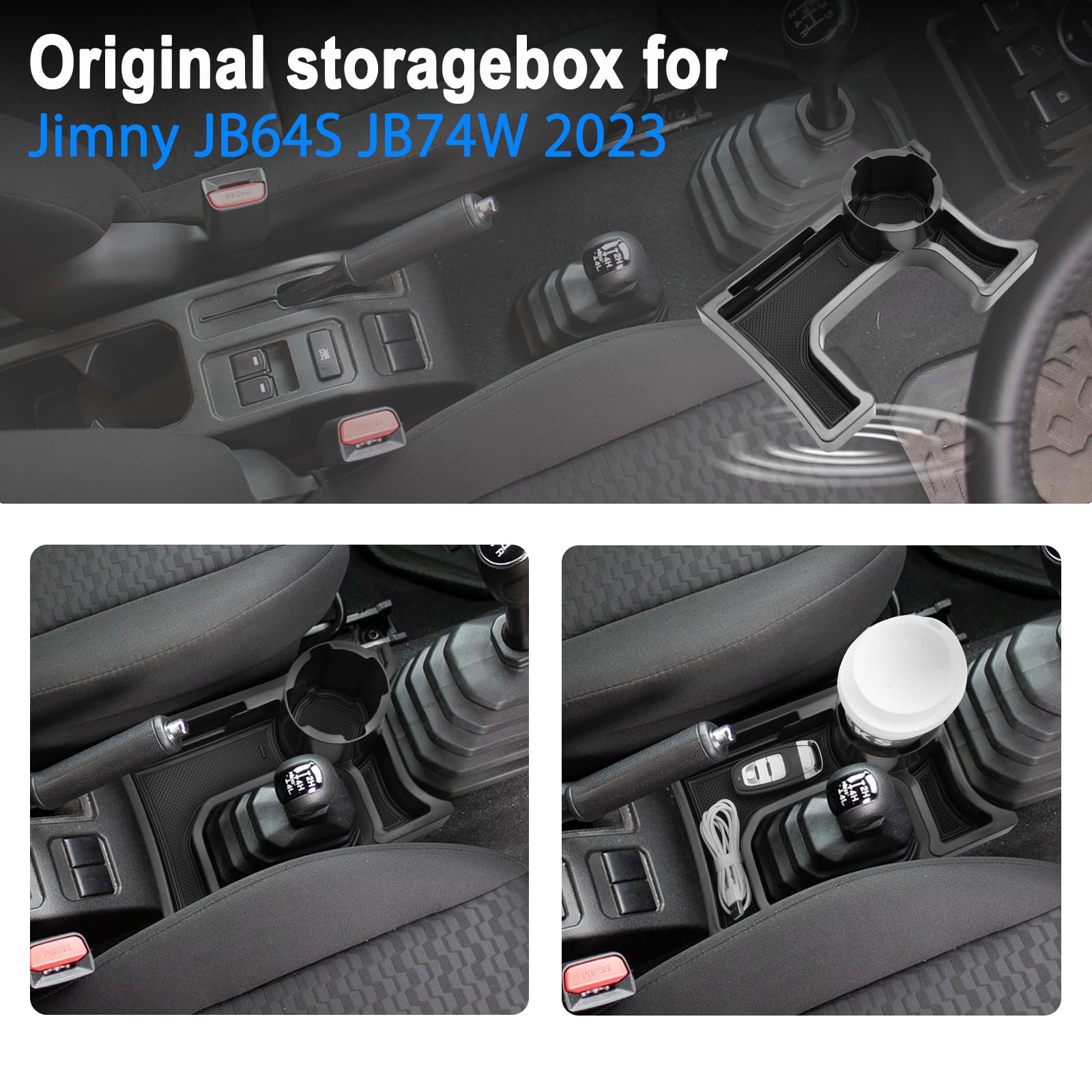 Organizer Console Centrale Per Suzuki Jimny 2018-2025 - Portaoggetti Con Portabicchieri - Foto 2