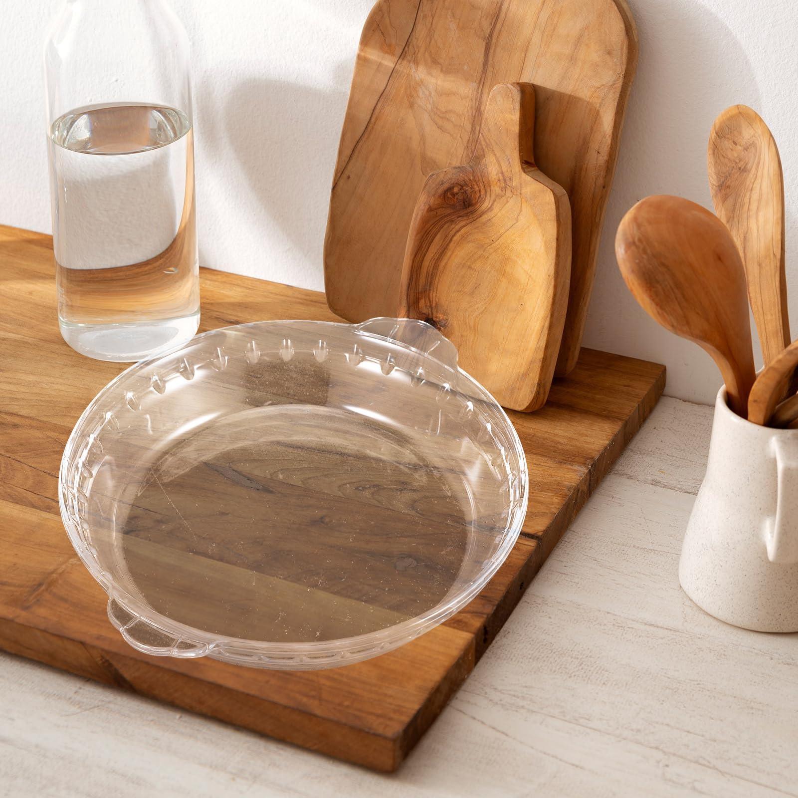2 Stück Runde Glas Kuchenformen mit Griffen für Backofen | 23 Cm und 25cm Durchmesser, Ofen und Mikrowellengeeignet, zum Backen und Servieren