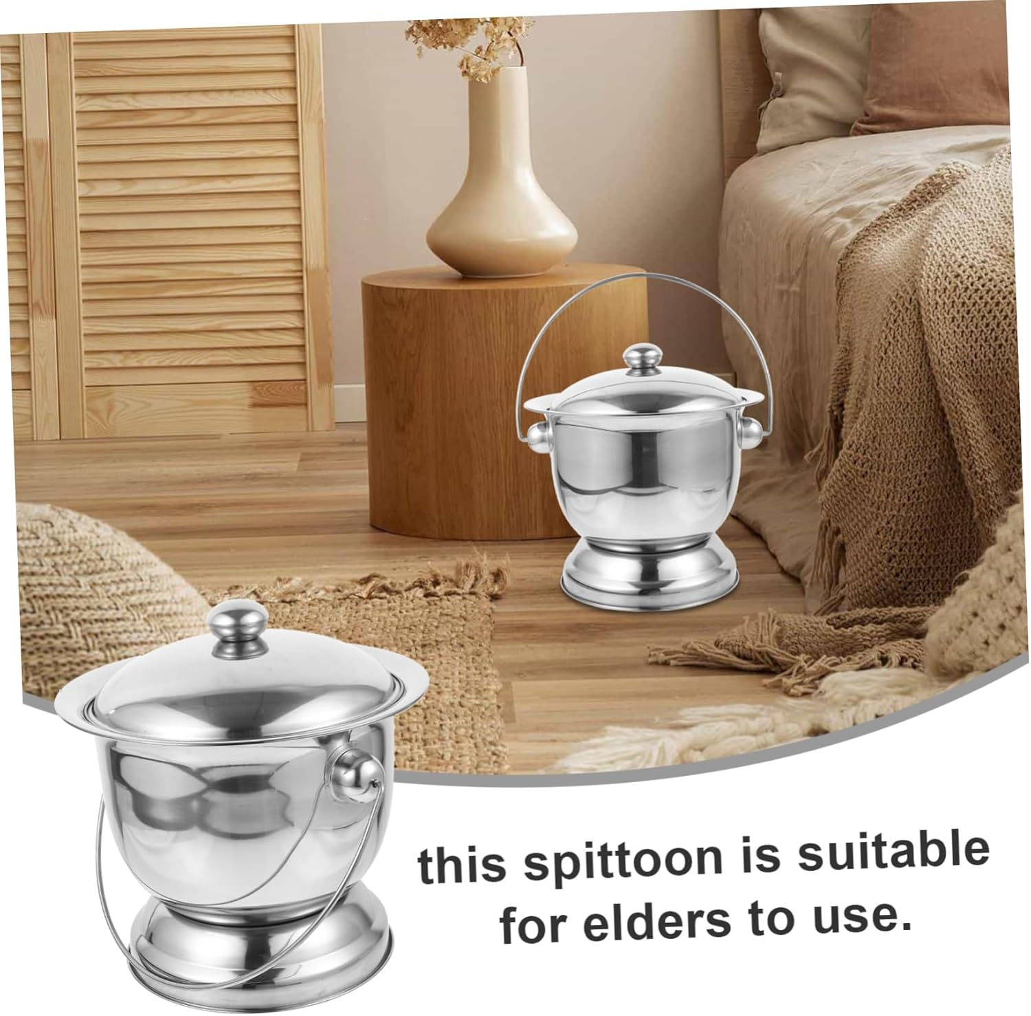 1Set Portable Chamber Pot with Lid Unisex Urinal for Patient Care Lightweight and Compact Design for Home Hospital Travel Use for Elderly and Disabled