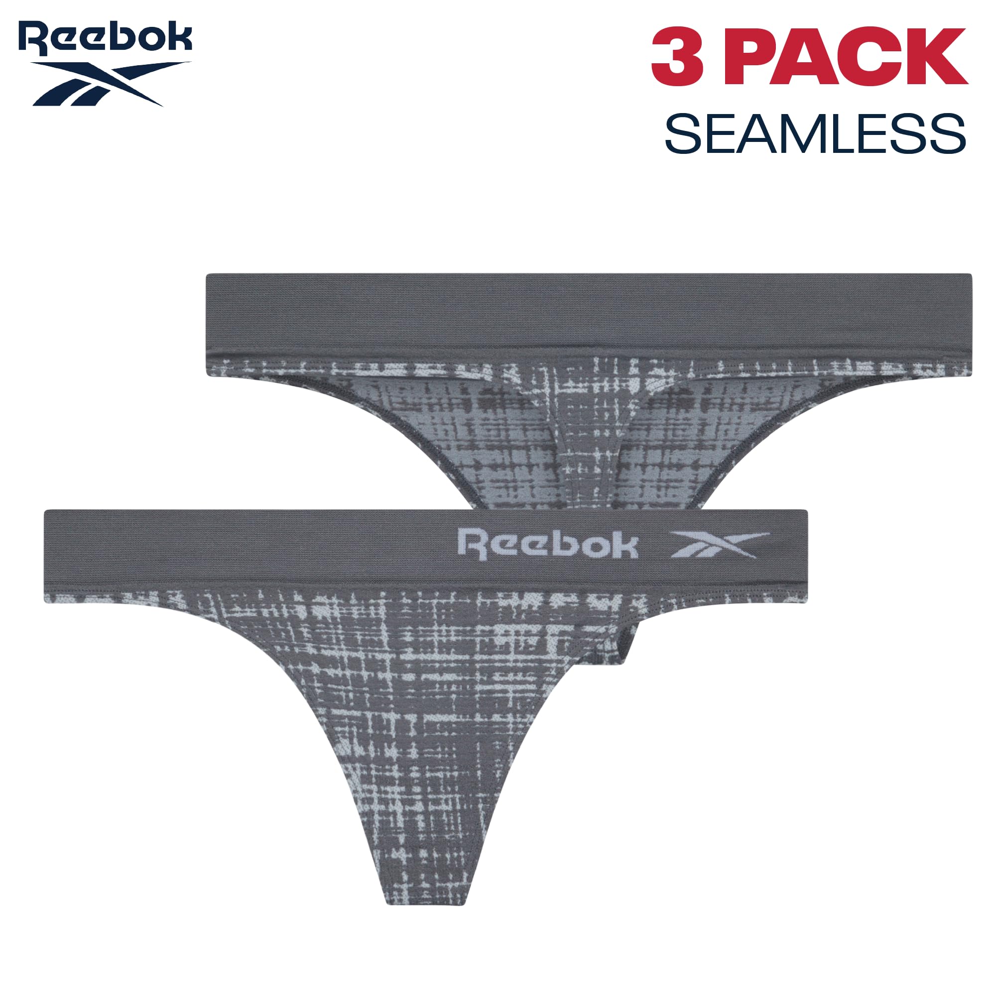 Reebok Sous-vêtements pour femme - String sans couture (lot de 6)