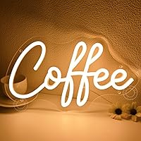 Vista 7 de SYLHOME Coffee Led Neon Light Sign Home Bedroom Business Cafe Wall Sign Decor Club Coffee Bar Station Shop Kitchen Light Up Sign 11.8" X 6.69" USB
