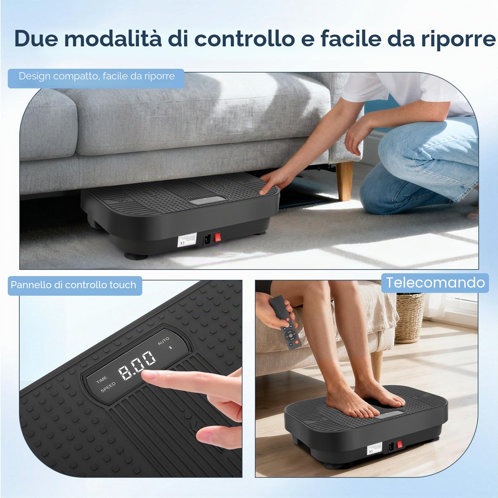 Pedana Vibrante Dimagrante,Pedana Vibrante per Circolazione Gambe 120 livelli di Vibrazione e 5 Programmi, Altoparlante Bluetooth Integrato, per Automatico della Velocità
