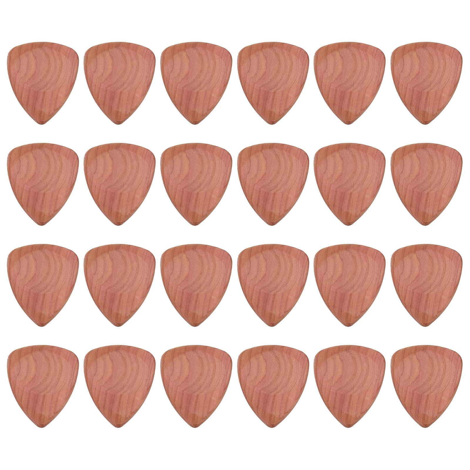 Muiltvoe 24 Pcs Wood Guitar Pick, 3.0mm Ultra Heavy Gauge Pine Wood Groove Shape Guitar Picks for Electric, Acoustic, Bass Guitars, Wood Color