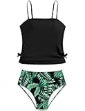 Girls Tankini Swimsuits Two Piece Bathing Suit Drawstring Swimwear Set for Girls 7-14 Years