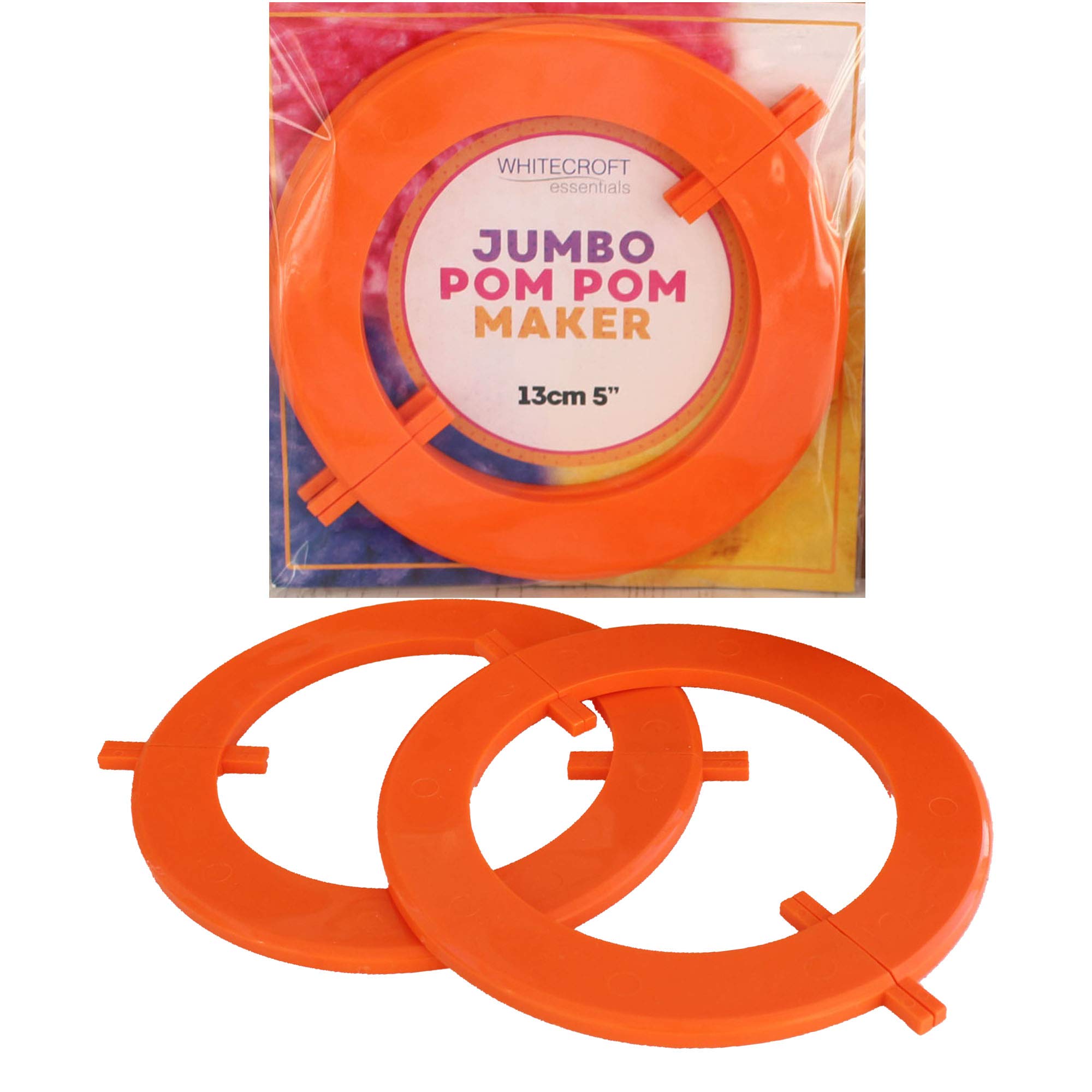 Whitecroft EssentialsLarge Jumbo Split Pom Pom in 2 Parts for Easy Making of 13cm 5" Pom Poms
