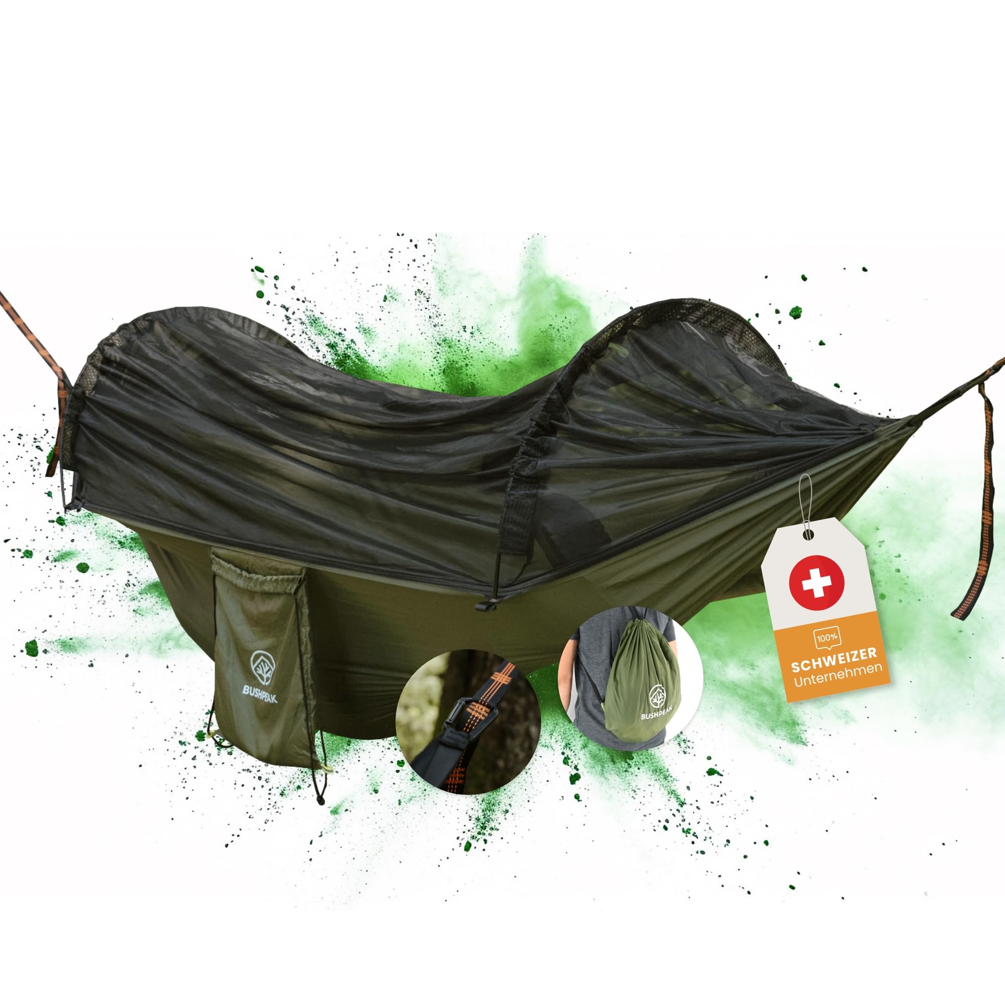 Hamac avec moustiquaire Shield Pro avec sac de transport, charge maximale : 150 kg