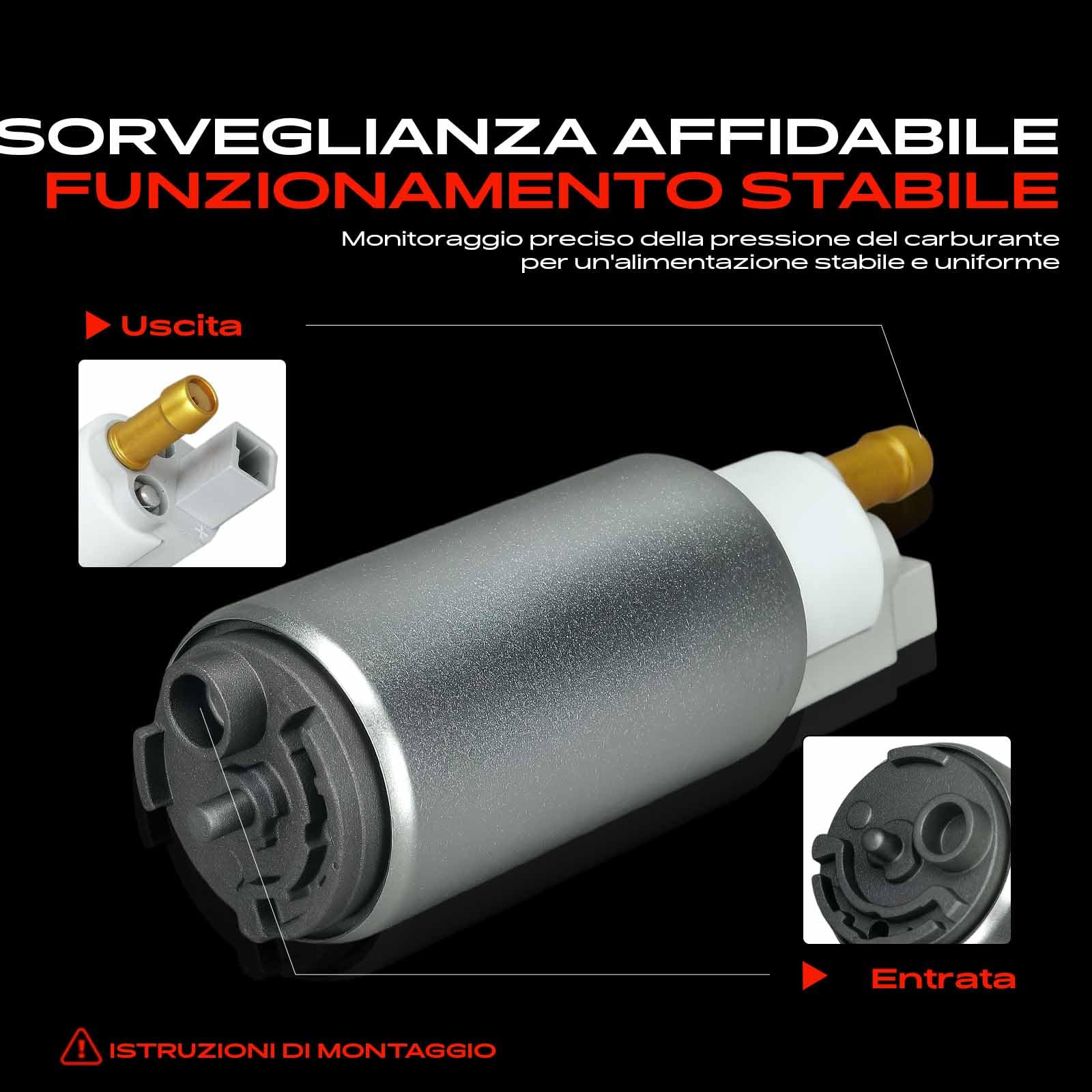 Frankberg Pompa carburante Pompa Benzina Unità pompa 12v senza filtro