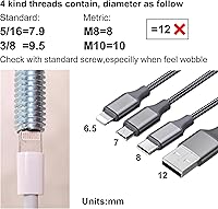 Vista 3 de Reemplazo de patas de cama de metal de 7 pulgadas para marco de base de cama eléctrico ajustable, patas de cama atornilladas