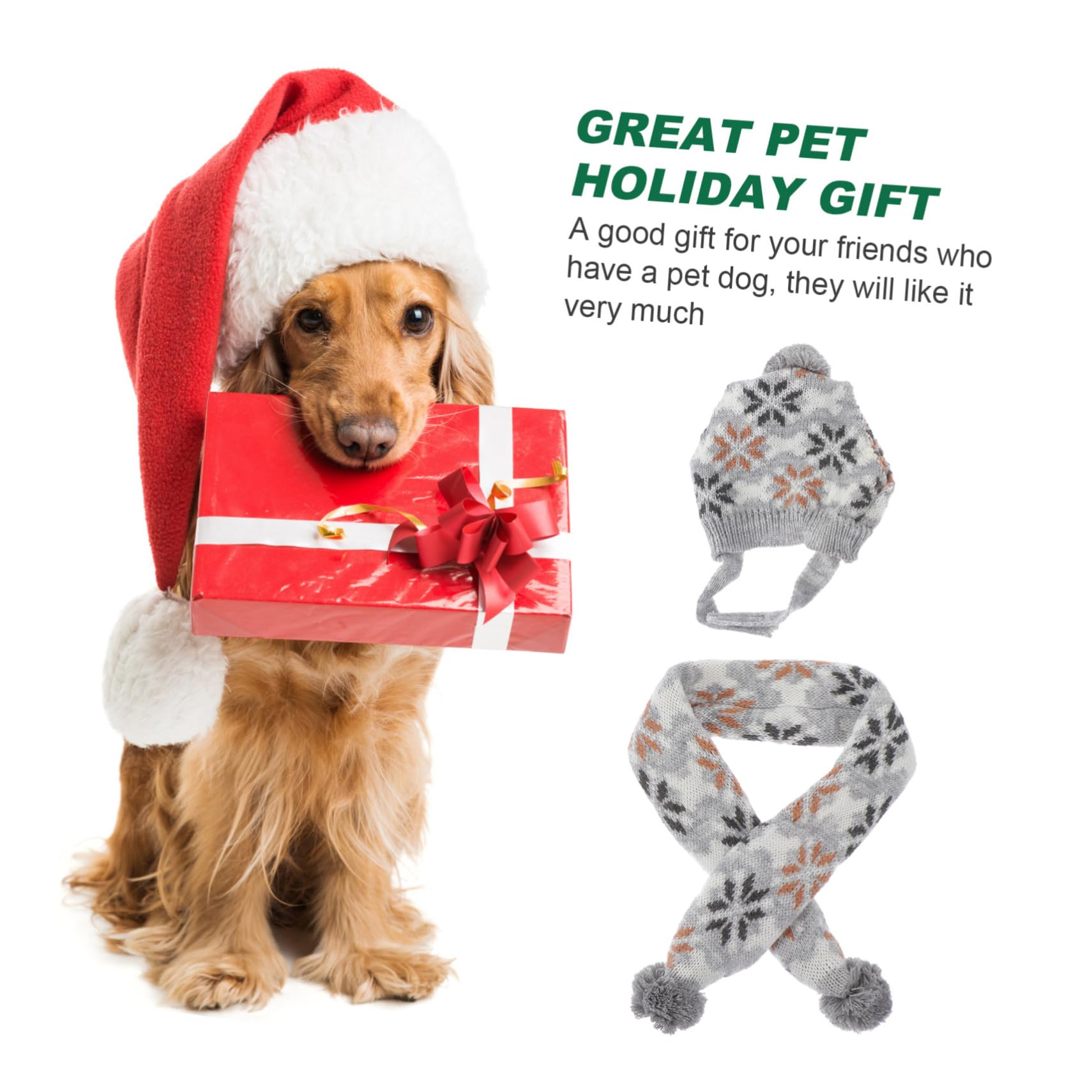 INOOMP 3sätze Adorables Xmas Pet Dog Kuscheliger Hundehut Und Schal Für Weihnachtsfeiern Für Fotoshootings Und Partys Leicht Und Strapazierfähig Teilig