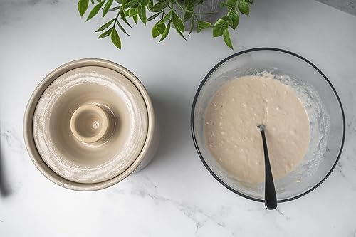 Miniatura 3 de Humble House Kit de inicio de pan de masa madre de 1 galón Sauerkrock abierto de cerámica con tapa, 3.75 litros, gran capacidad, tarro de 128 onzas