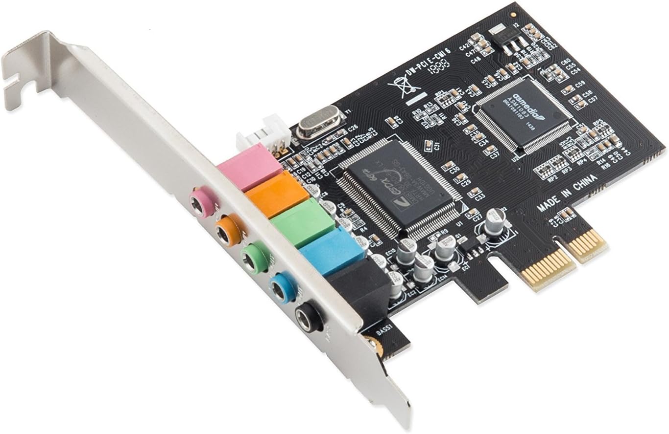 InsReve PCI Express 5.1 PC Sound Card PCI-E Surround Sound Audio Card 6 Channel 3D PCI with Optical CMI8738 Chipset by for Windows 7, Vista, XP