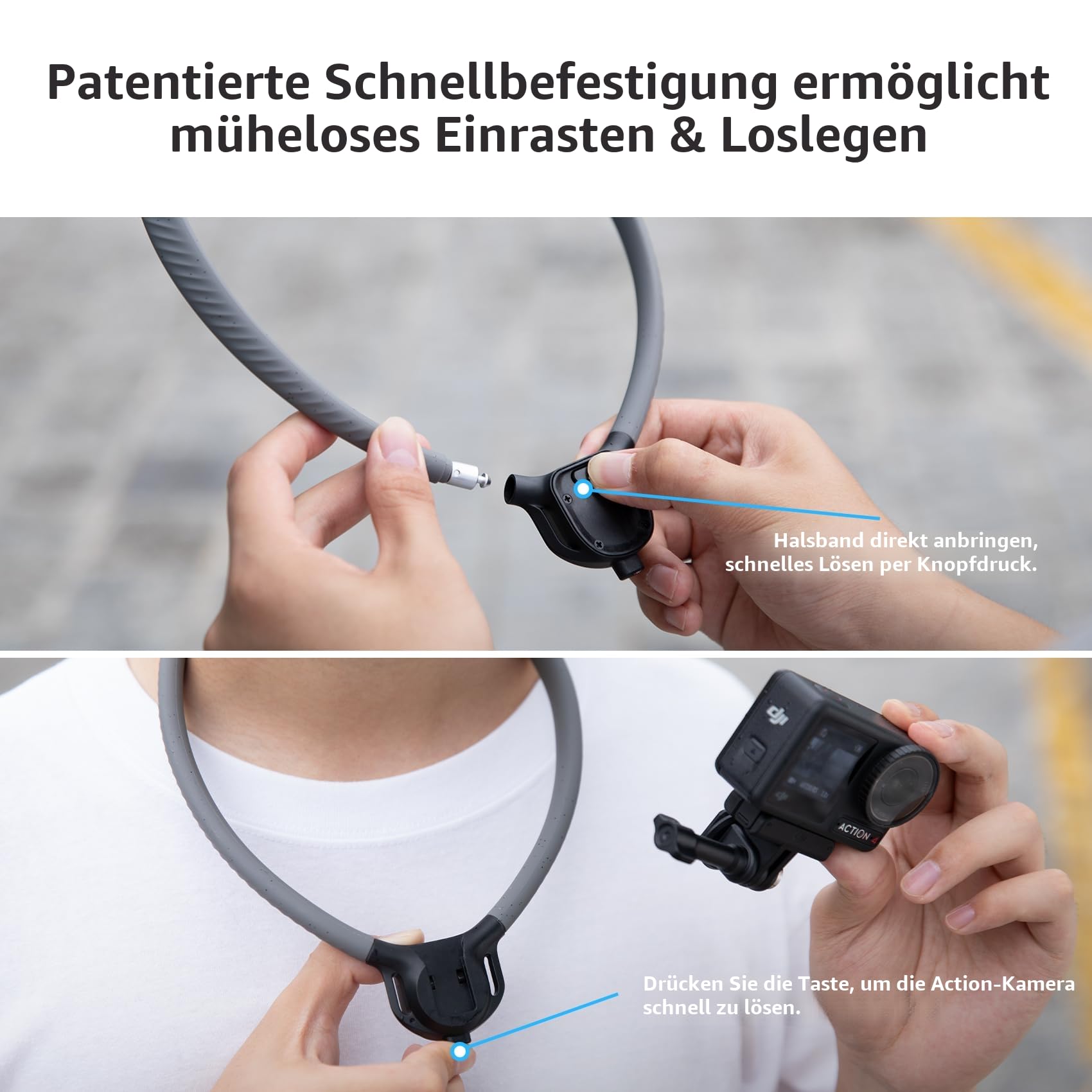 PGYTECH CapLock Nackenhalterung POV Neck Mount Max mit Brustgurt für DJI OSMO 360, Action 6, Pocket 4/3, für GoPro Hero 13/12, Vlog Halskette Lanyard für Insta360 Ace Pro 2, ActionKam Zubehör