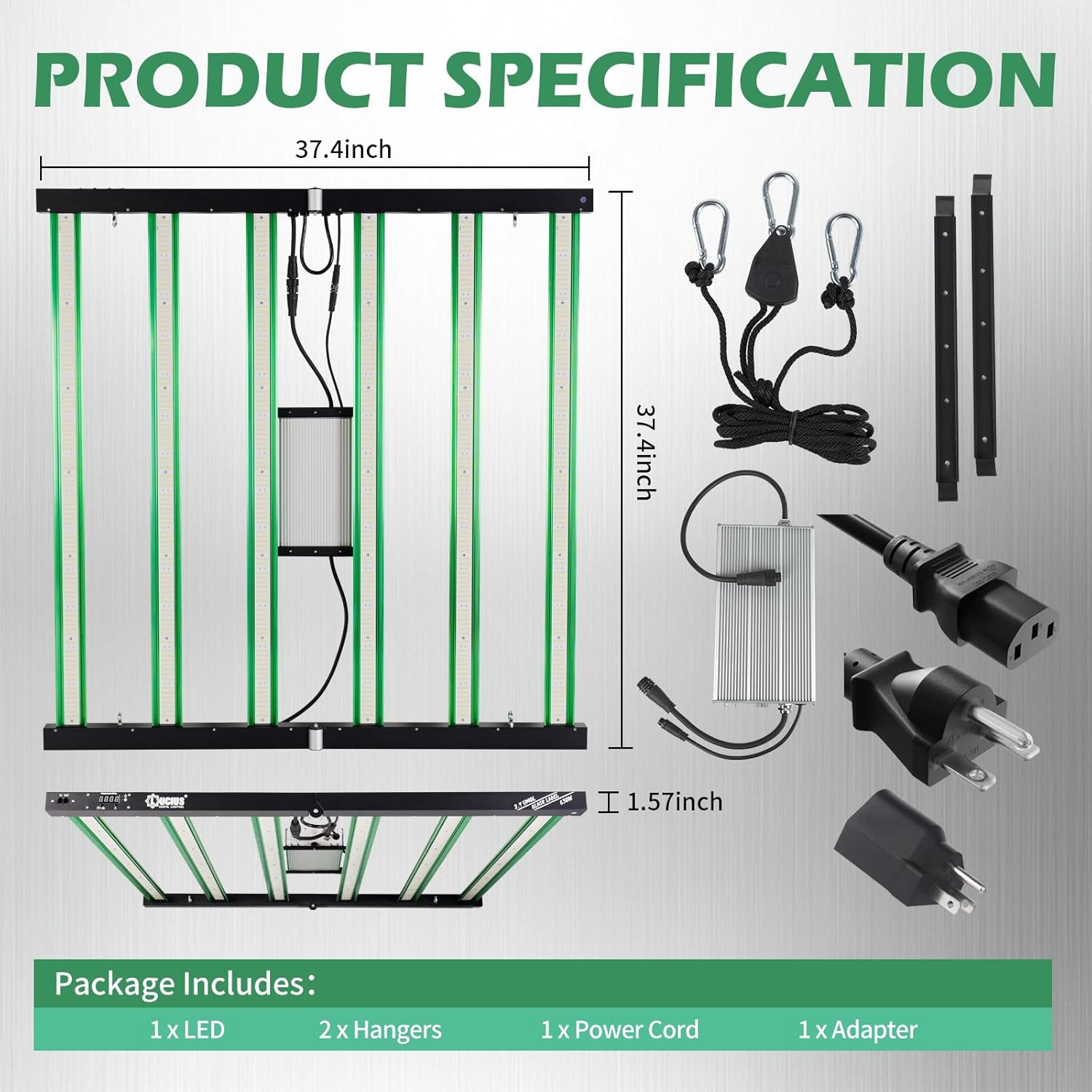 Lucius 630W LED Grow Light with Master Control and Timer, 2.9 µmol/J Sunrise Sunset Plant Grow Light with LED Display & Dimmable Full Spectrum 6 Bars Grow Light for Indoor Plants