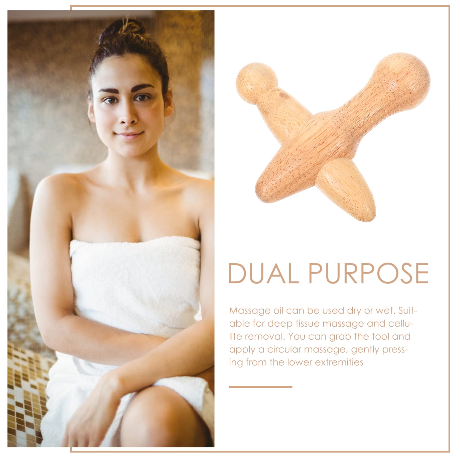 FRCOLOR 4 Stück Massagestab Gewebe Menschenlandschaft Kiefer Hausschuhe Vakuum massage zubehör massagezubehör professionelles Fußmassagegerät Tragbares Akupunkt-Massagegerät hölzern Beige