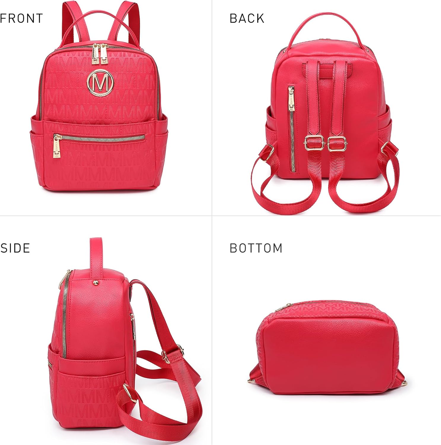 MKP Small Backpack Purse for Ladies Women Fashion Multi Pockets Daypacks with Front Zip Pocket - Image 4