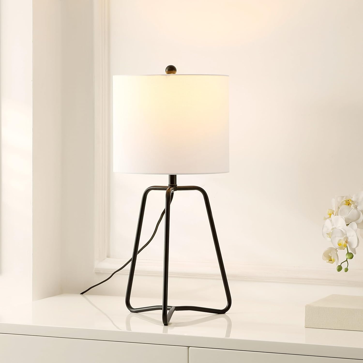 SAFAVIEH Lighting Collection Weyn Black 20-inch Table Lamp (LED Bulb Included)