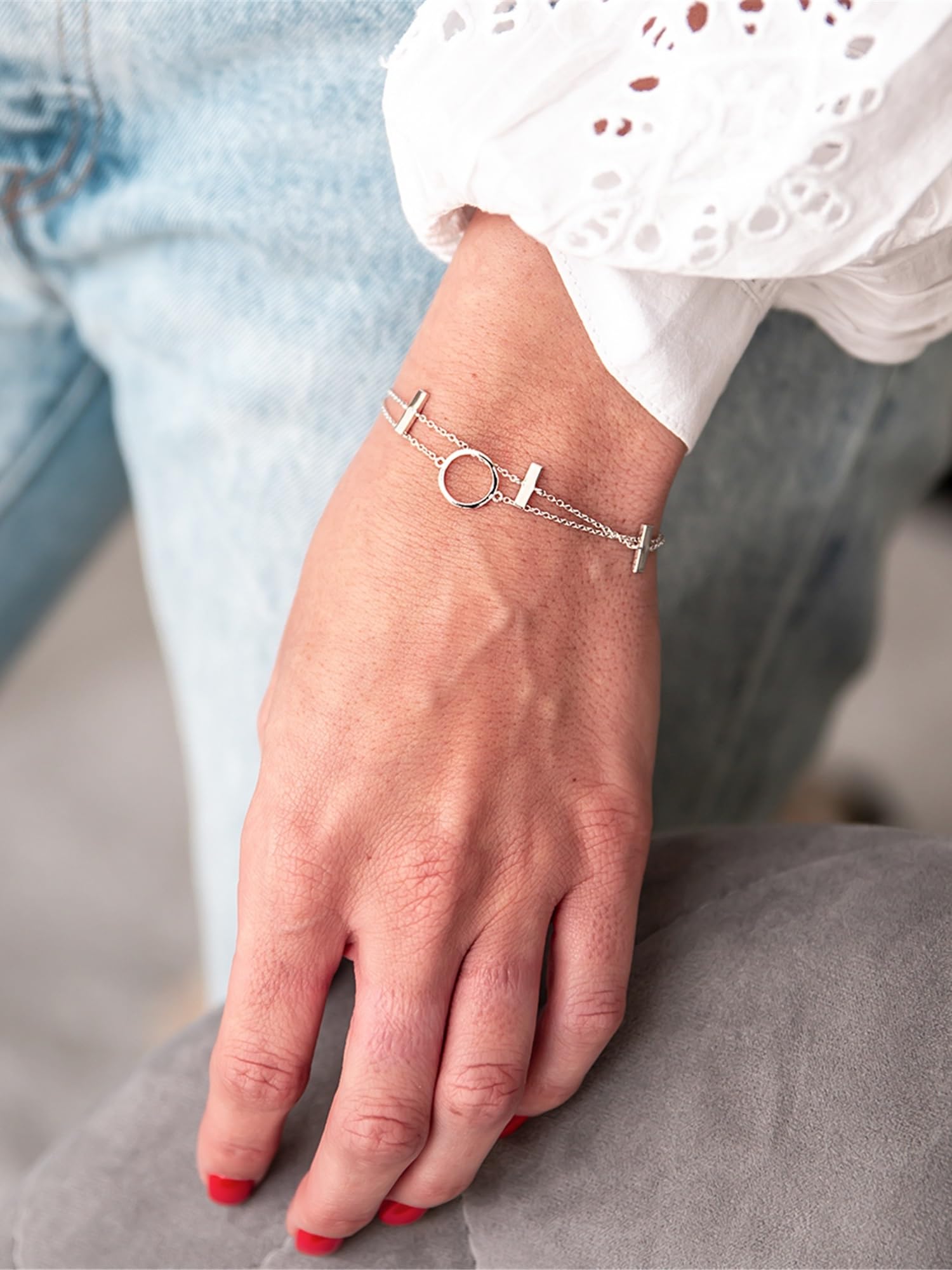 Glanzstücke München Bracciale ad ancorada Donna in Argento Sterling 925