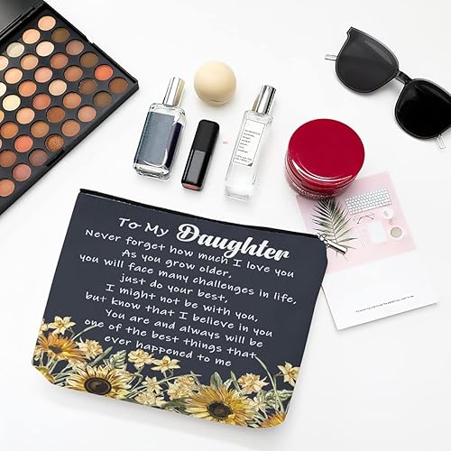 Miniatura 4 de Regalos para mamá, sobrina, hija, hermana, bolsa de maquillaje para mujeres, regalo de cumpleaños, Navidad, cosmético, neceser de viaje, Hija-A004