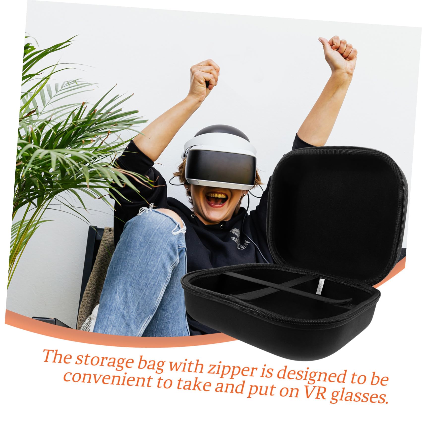 SHINEOFI Custodia per Occhiali Realtà Virtuale Vr in Eva Nero Cerniera Resistente Agli Urti, per Viaggio e Uso Quotidiano