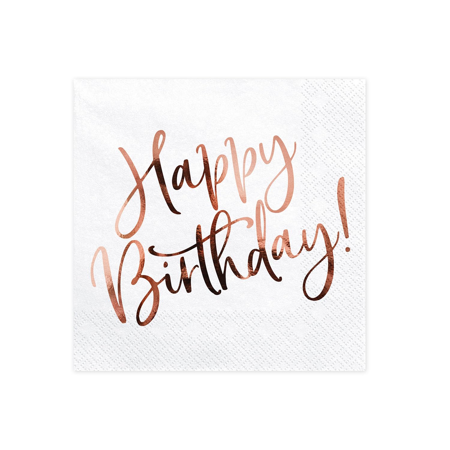PartyDeco Happy Birthday Weiße Servietten 33x33cm 20 Stk. Geburtstag