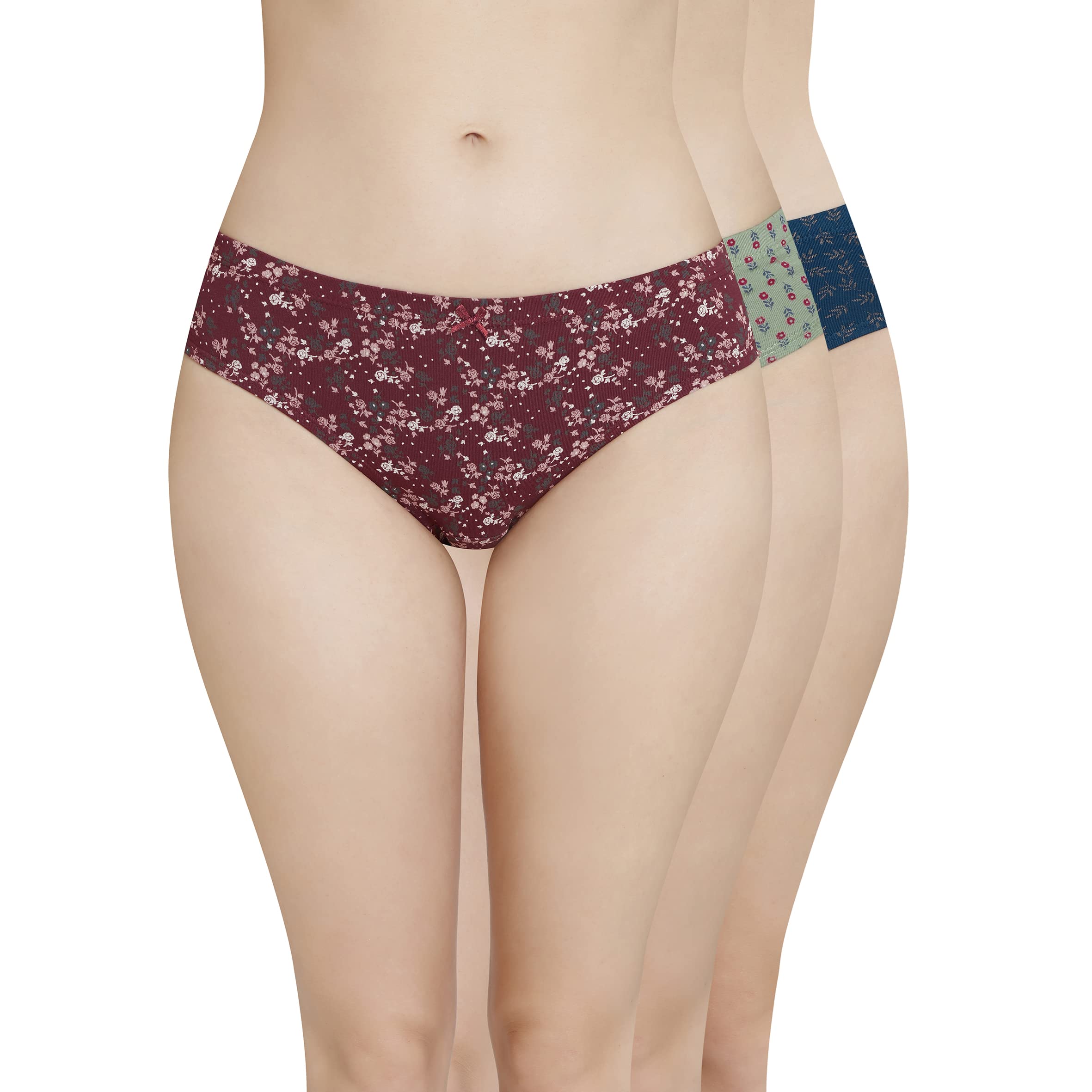 Print Mid Rise Full Coverage Bikini Panties (Pack of 3)