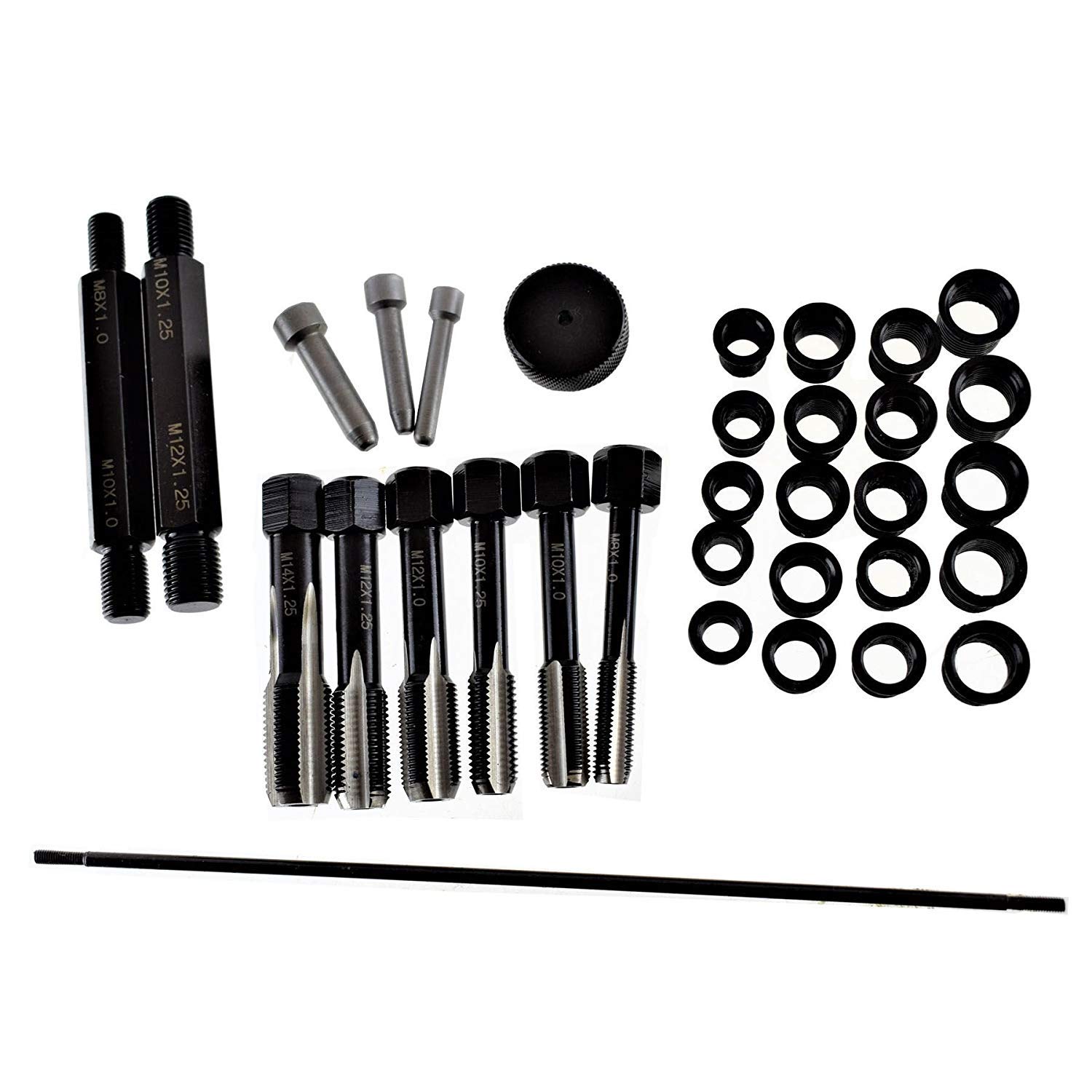 Juego para reparar roscas de calentadores con helicoils 33 piezas. Kit de reparación de culatas
