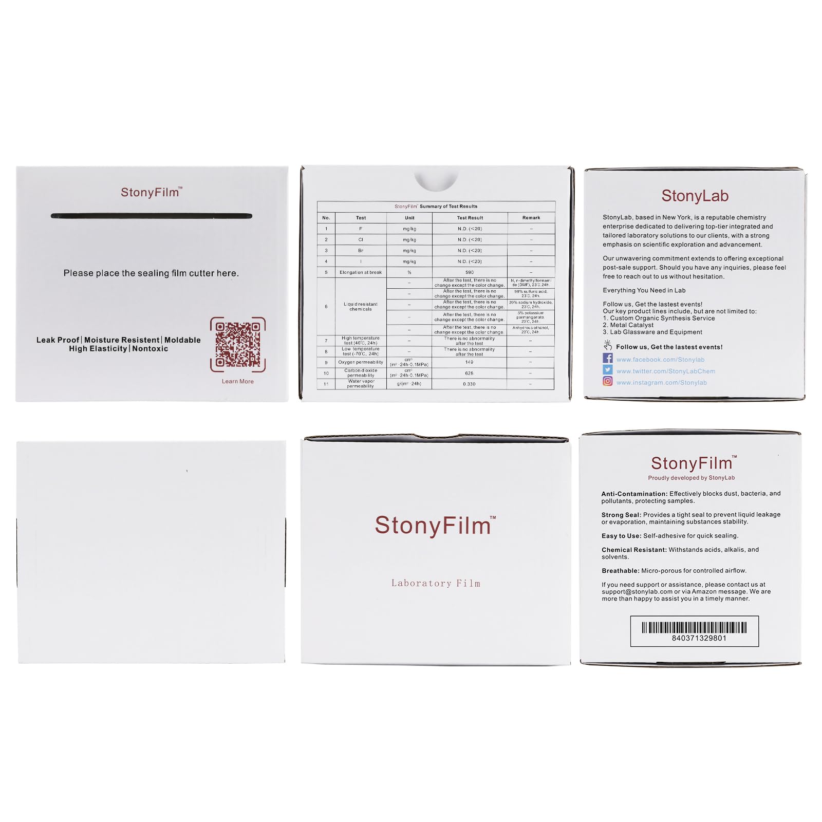 stonylab Film Scellant pour Laboratoire, 10 cm x 38 m, Flexible et Très Extensible (Plus de 500%), Film Auto-Adhésif pour Contenants de Laboratoire, Prévient les Fuites et l'Évaporation