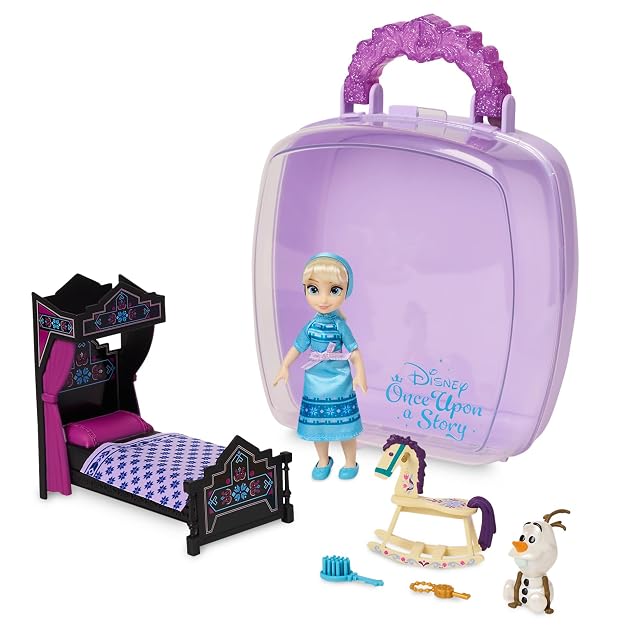 Disney Store Oficial Set de Juego con Minimuñeca de Elsa, Frozen: El Reino de Hielo