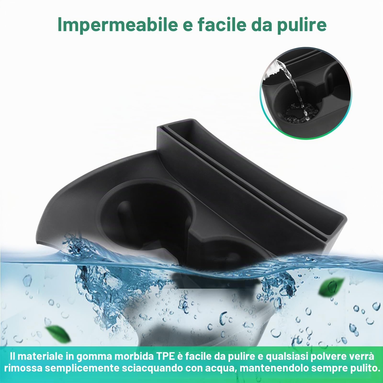 GAFAT Compatibile con Nissan Qashqai J12 e-Power 2022-2025 2026 Portabevande Copertura, in Gomma Morbida TPE, Organizer Console Centrale, Supporto Originale a Tre Punti Antiscivolo Anti Vibrazione