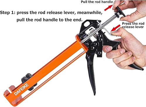 Miniatura 4 de Pistola epoxi de 20 oz y 22 oz Pistola de cartucho dual Aplicador adhesivo de anclaje epoxi para doble componente 20.3 fl oz 22.0 fl oz, naranja