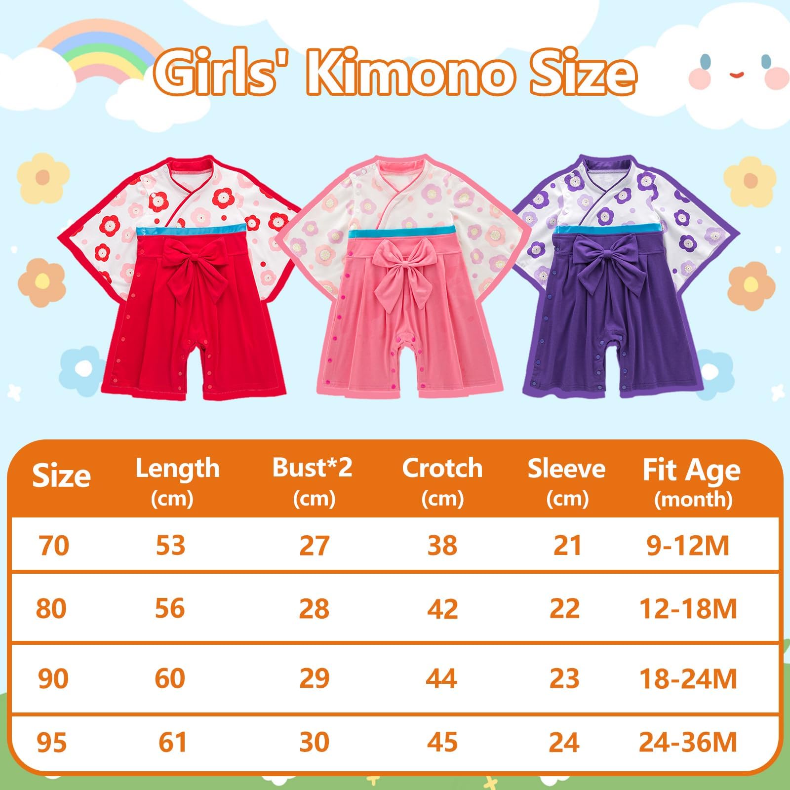 Barboteuse Bimono Pour Bébé Onesie Anime Toddler Kimono en Coton Pour Enfants Combinaison Cosplay Pour Bébés Filles et Garçons,avec 2 Paires de Chaussettes