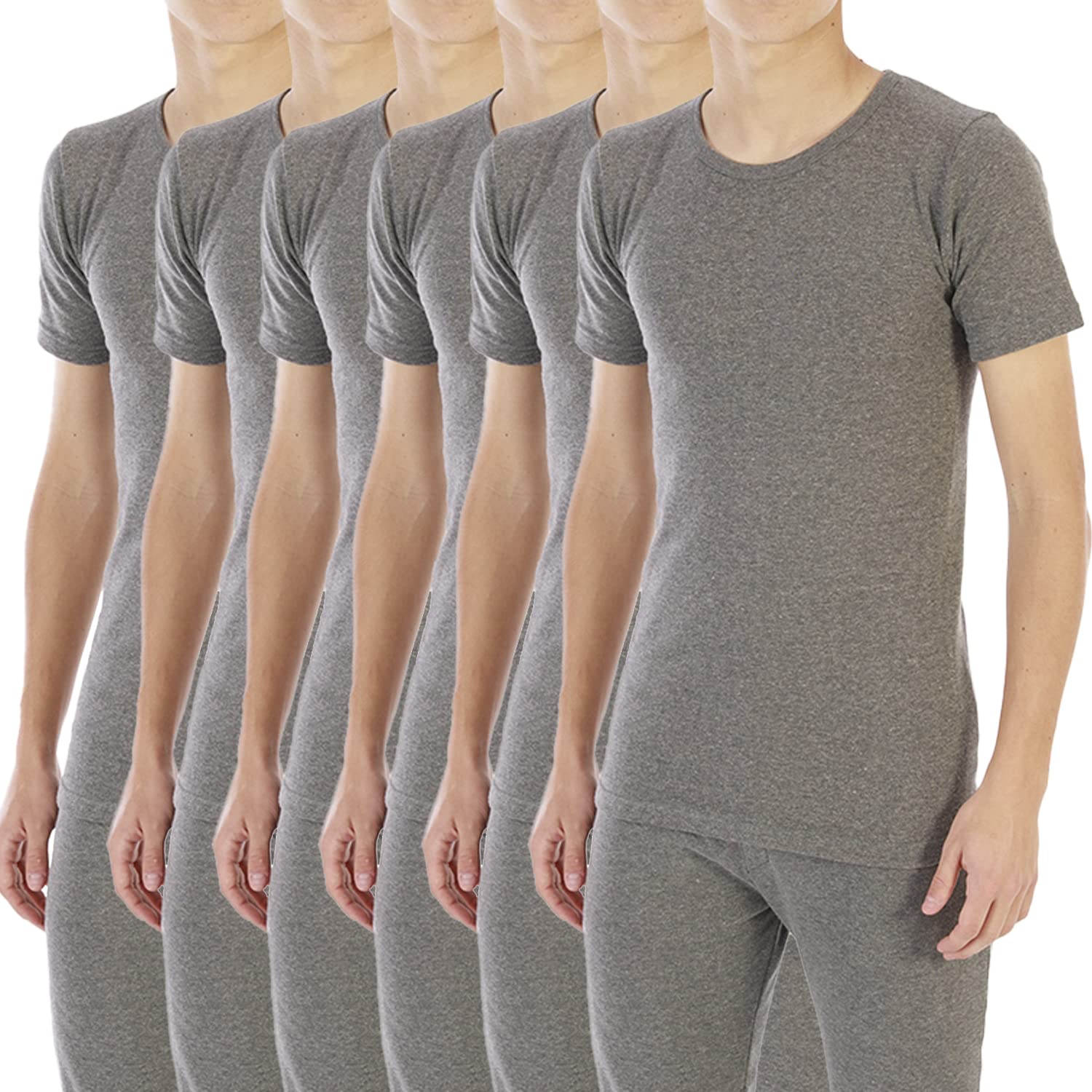 Lacotex Camiseta Interior Termal de Hombre | Camiseta Manga Corta y Cuello Redondo Térmica | Confort y Protección Térmica Interior | Pack Ahorro 3 y 6 Unidades | L100G