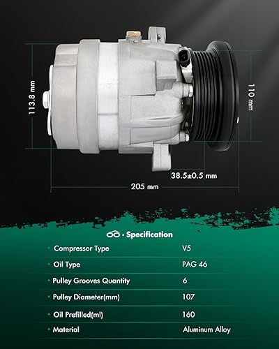 Miniatura 8 de SCITOO Compresor de CA 1994-1997 para Ch-evy Lumina 1997 para Ch-evy S10 1997 para GMC Sonoma CO 20215C