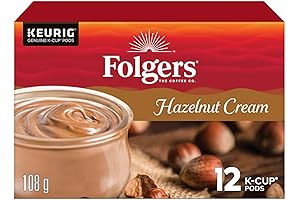 Folgers Hazelnut Cream K-Cup Coffee Pods 12 Count