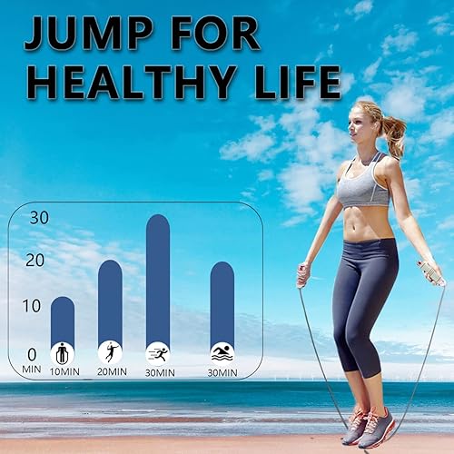 Miniatura 7 de Cuerdas de saltar para fitness, saltar con cuerda para niños, cuerda de saltar para adultos que pierden peso, el mejor entrenamiento cardiovascular