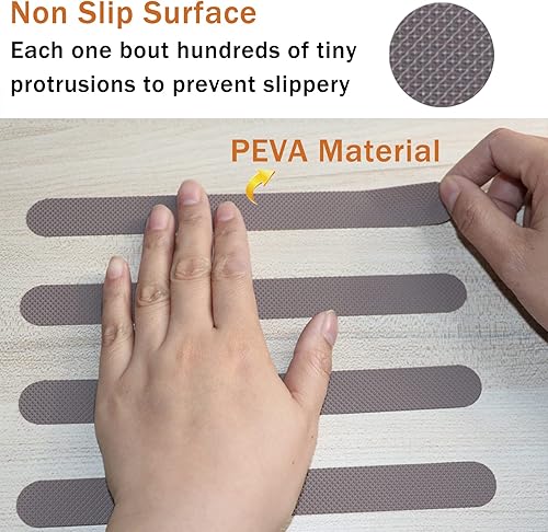 Miniatura 10 de V-TOP 30 calcomanías antideslizantes para bañera, tiras adhesivas antideslizantes para ducha de seguridad, bandas de rodadura para baño, suelo,