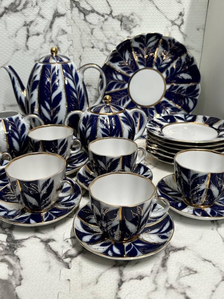 ロシア皇室御用達アンティークロモノーソフインペリアルポーセリン　ティーセット Amazon.co.jp: ロシア 皇室御用達アンティーク ロモノーソフ